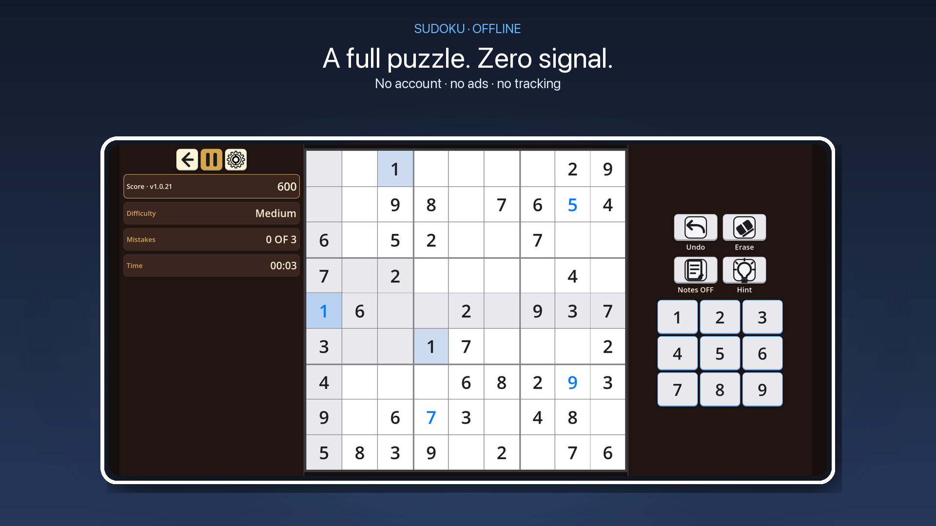 MeshGames Sudoku - Offline gameplay