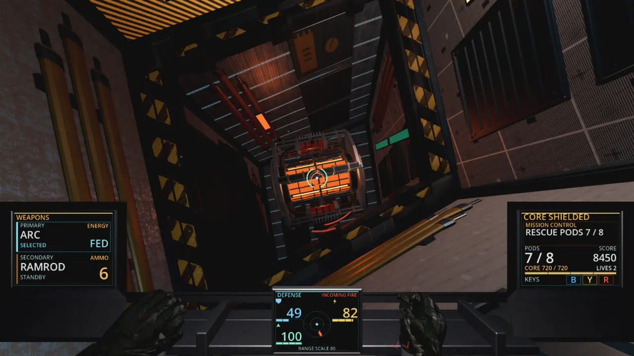 View from the ship toward the mine’s reactor